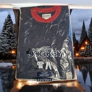 Men’s Jockey Loungewear Pajama Set  2 piece set size L blue red NEW